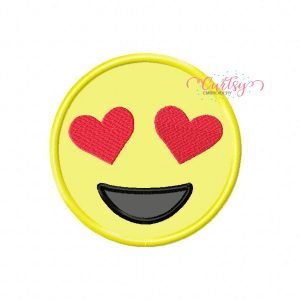 Love Emoji Applique Design