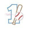 1 Bat and Ball Applique Design 1 Bat and Ball Applique Design