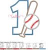 1 Bat and Ball Applique MAP 1 Bat and Ball Applique MAP