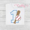 1st Birthday Baseball and Bat Applique Picture 2 1st Birthday Baseball and Bat Applique Picture 2