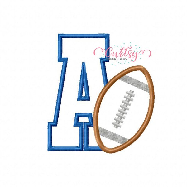 A Monogram Football Applique Design