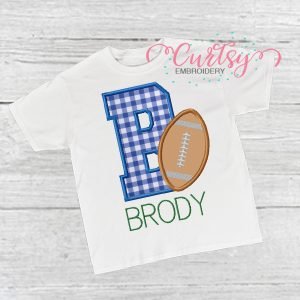 B Football Applique Design
