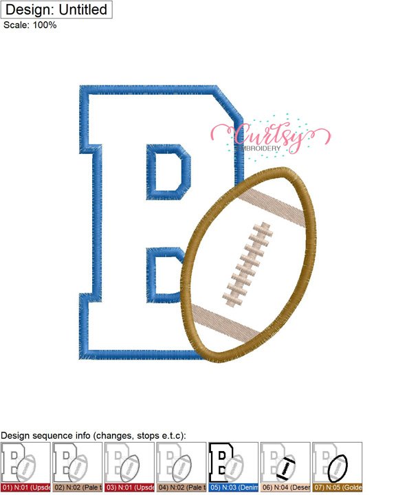 B Football Applique MAP