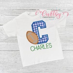 C Football Applique Design