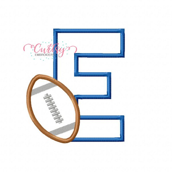 E Football Applique Design E Football Applique Design