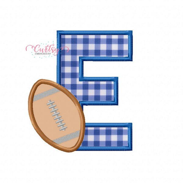 E Football Applique Embroidery Design E Football Applique Embroidery Design