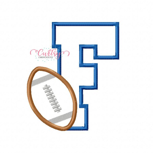 F Football Applique Design F Football Applique Design