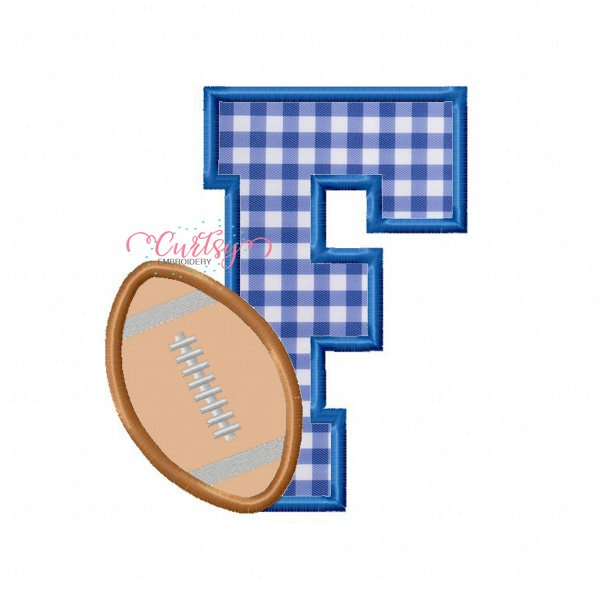 F Football Applique Embroidery Design F Football Applique Embroidery Design