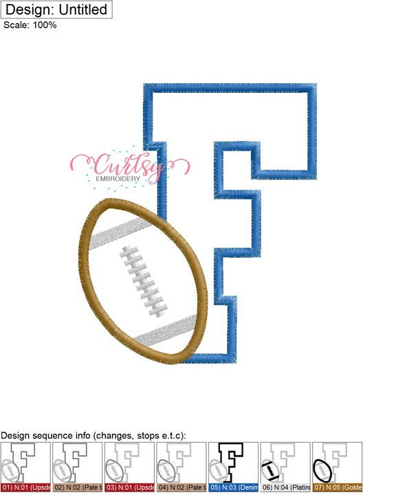 F Football Applique MAP F Football Applique MAP