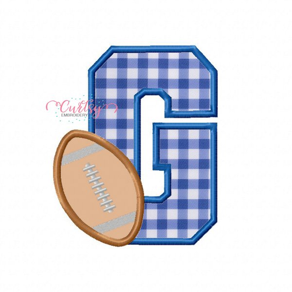 G Football Applique Embroidery Design