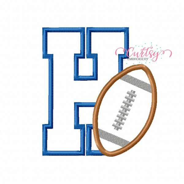 H Football Applique Design