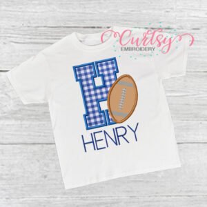 H Football Applique Design
