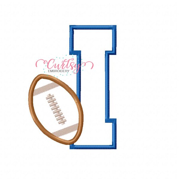 I Football Applique Design I Football Applique Design