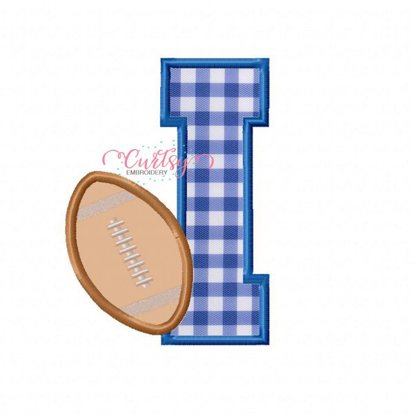 I Football Applique Embroidery Design I Football Applique Embroidery Design