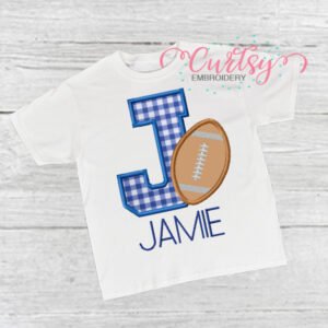 J Football Applique Design