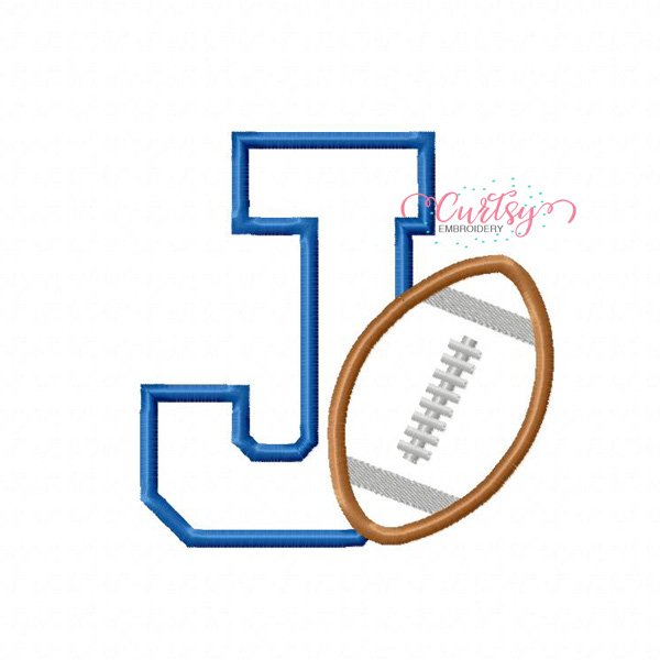 J Football Applique Design