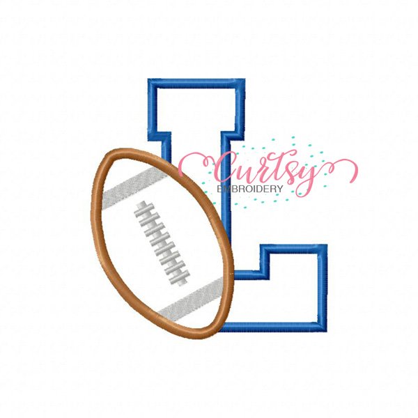 L Football Applique Design L Football Applique Design