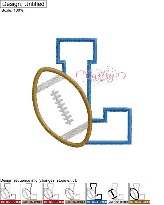 L Football Applique MAP L Football Applique MAP