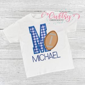 M Football Applique Design