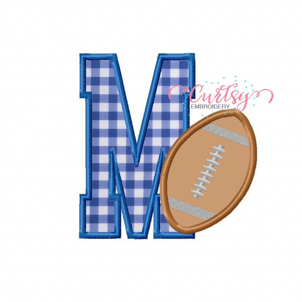 M Football Applique Embroidery Design M Football Applique Embroidery Design