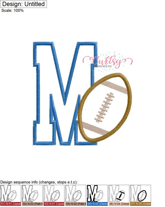 M Football Applique MAP M Football Applique MAP