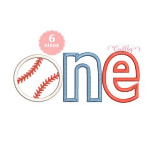 ONE Baseball Applique Design
