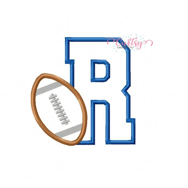 R Football Applique Design