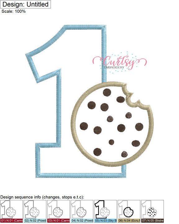 1 Cookie Applique MAP 1 Cookie Applique MAP