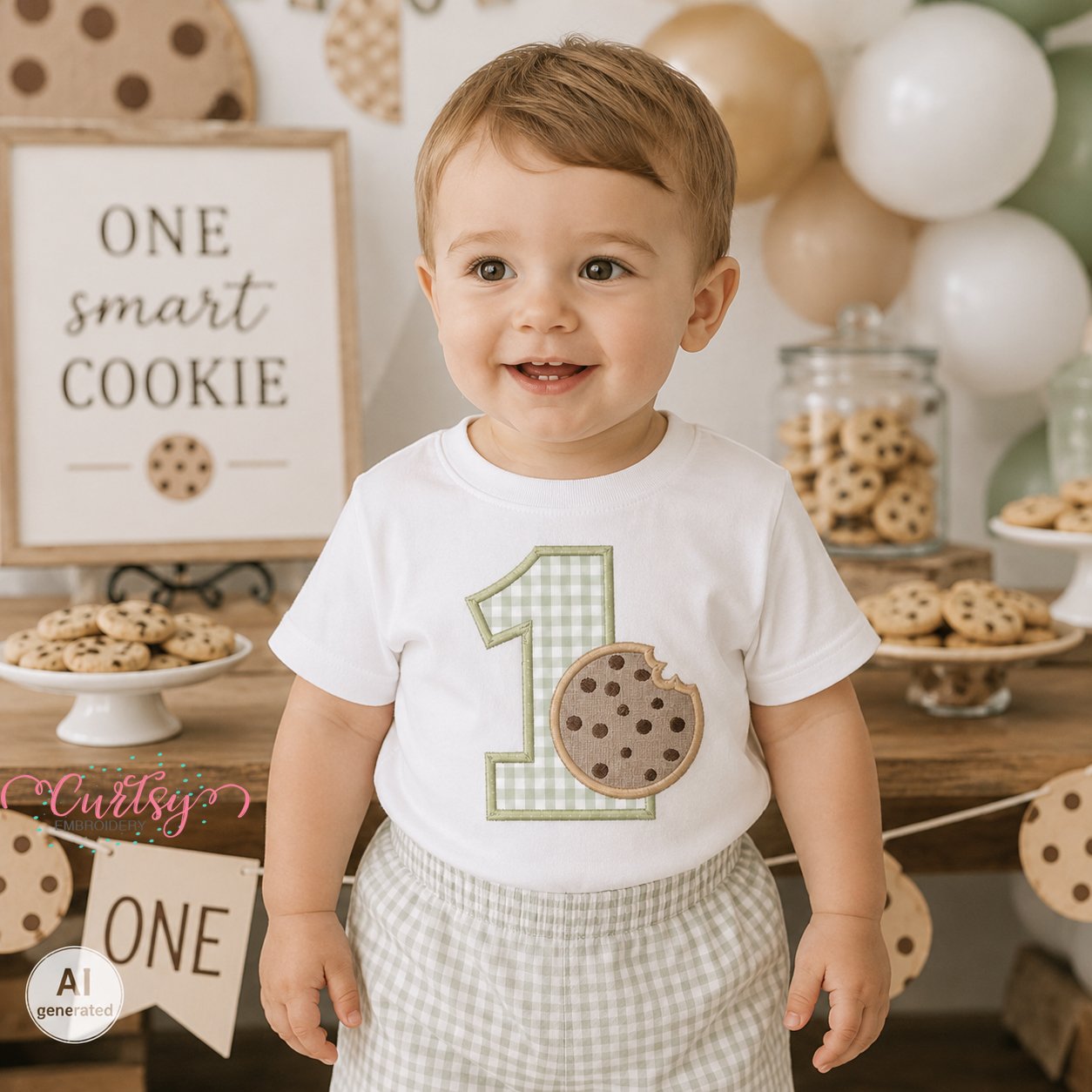 1st Birthday Cookie Applique Design _ Logo 2 1st Birthday Cookie Applique Design _ Logo 2