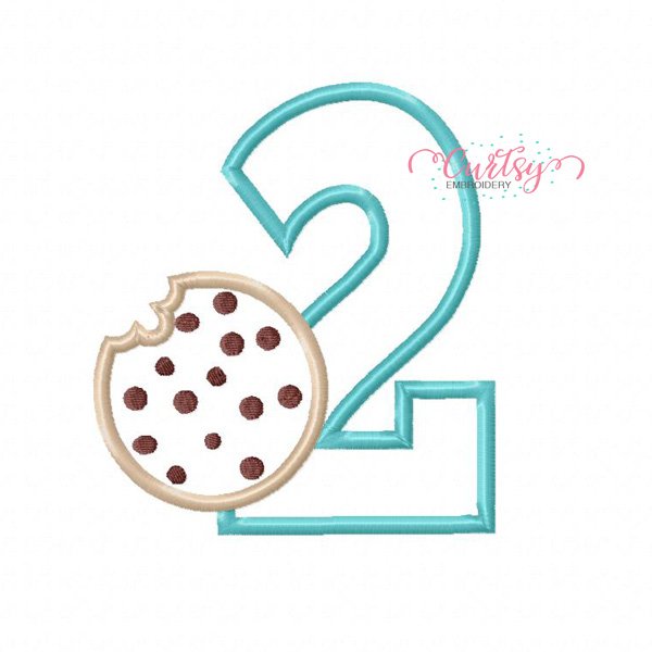 2nd Birthday Chocolate Chip Cookie Applique Design 2nd Birthday Chocolate Chip Cookie Applique Design