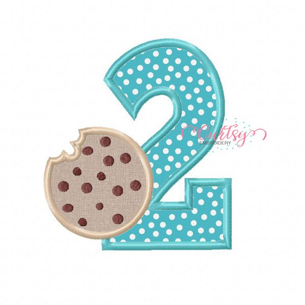 2nd Birthday Chocolate Chip Cookie Applique Embroidery Design 2nd Birthday Chocolate Chip Cookie Applique Embroidery Design