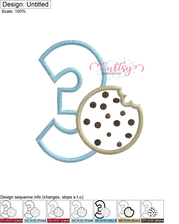 3 Cookie Applique MAP 3 Cookie Applique MAP