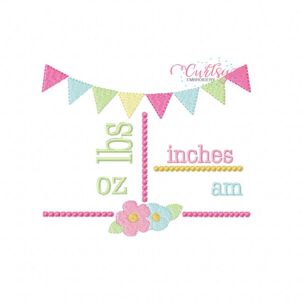 AM Announcement Block Girls Embroidery Design AM Announcement Block Girls Embroidery Design