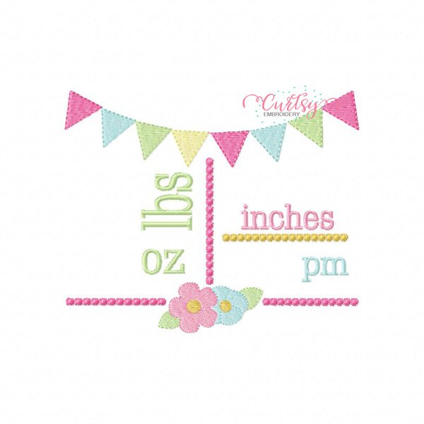 Announcement Block Embroidery Design for Baby Girls Announcement Block Embroidery Design for Baby Girls