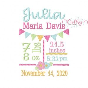 New Baby Announcement Girl 01