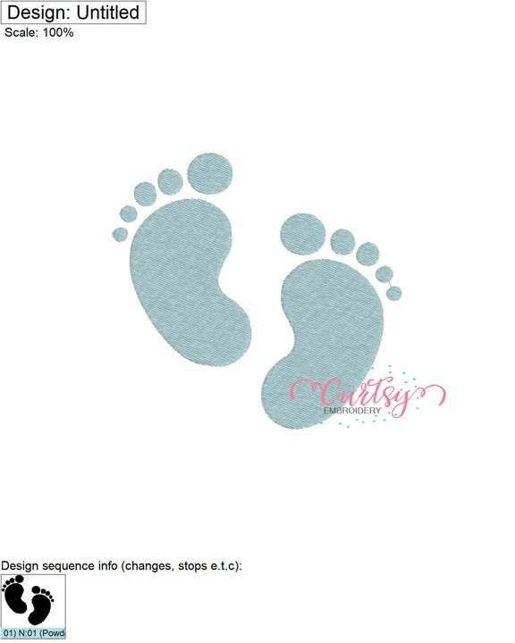 Baby Footprints Embroidery MAP Baby Footprints Embroidery MAP