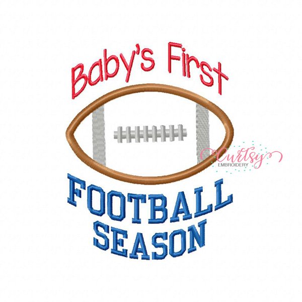Babys First Football Season Applique Design Babys First Football Season Applique Design