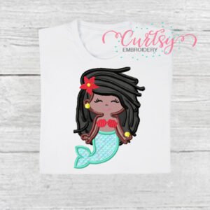 Mermaid Long Locs Applique Design