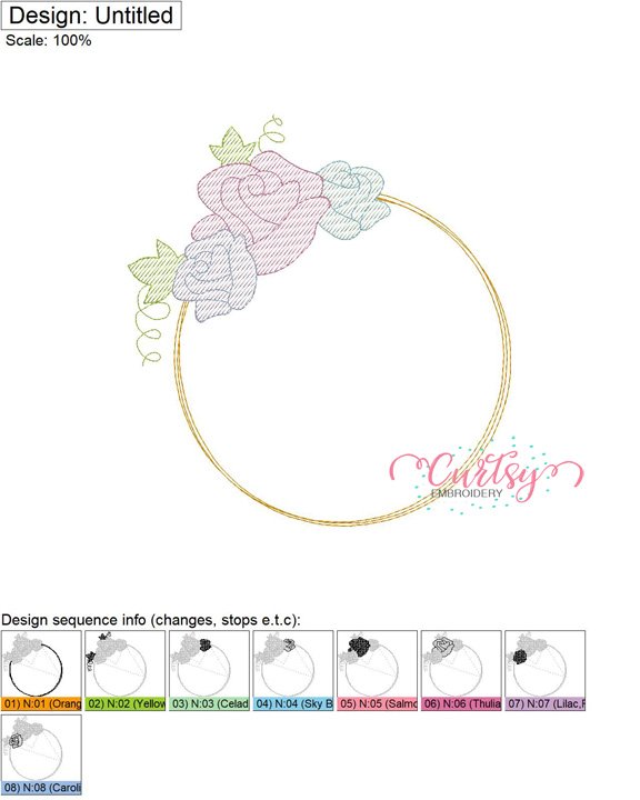 Floral Circle Sketch Frame MAP Floral Circle Sketch Frame MAP