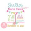 Flower Birth Announcement Block Embroidery Design _ Website Flower Birth Announcement Block Embroidery Design _ Website