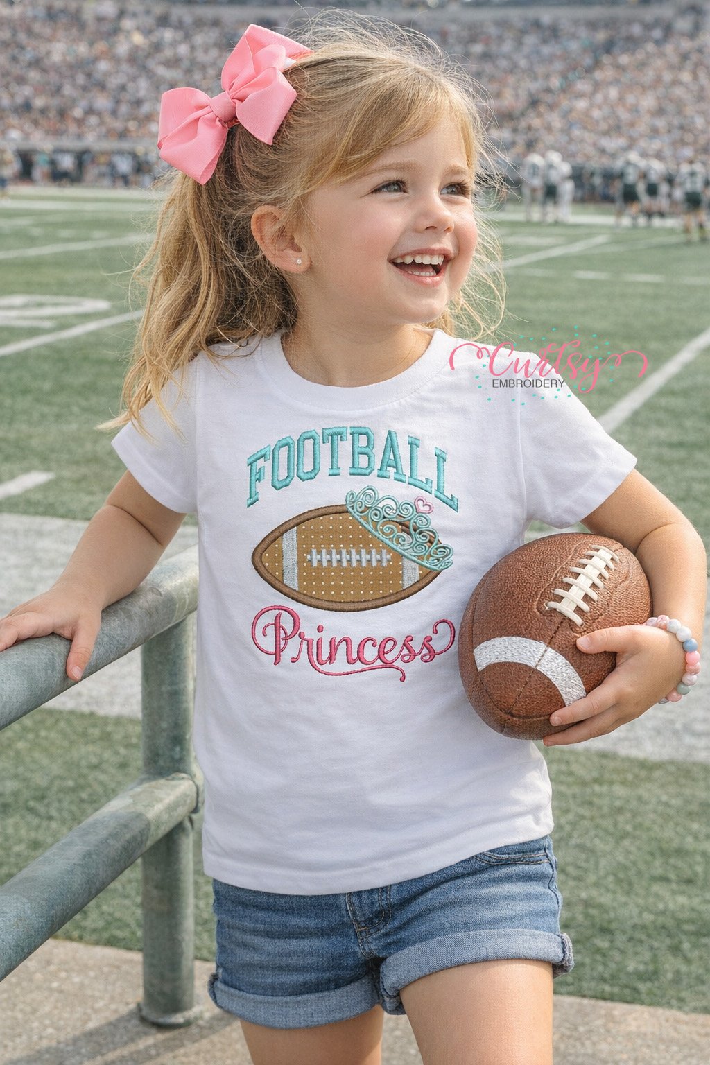 Football Princess Applique Design _ Logo 2
