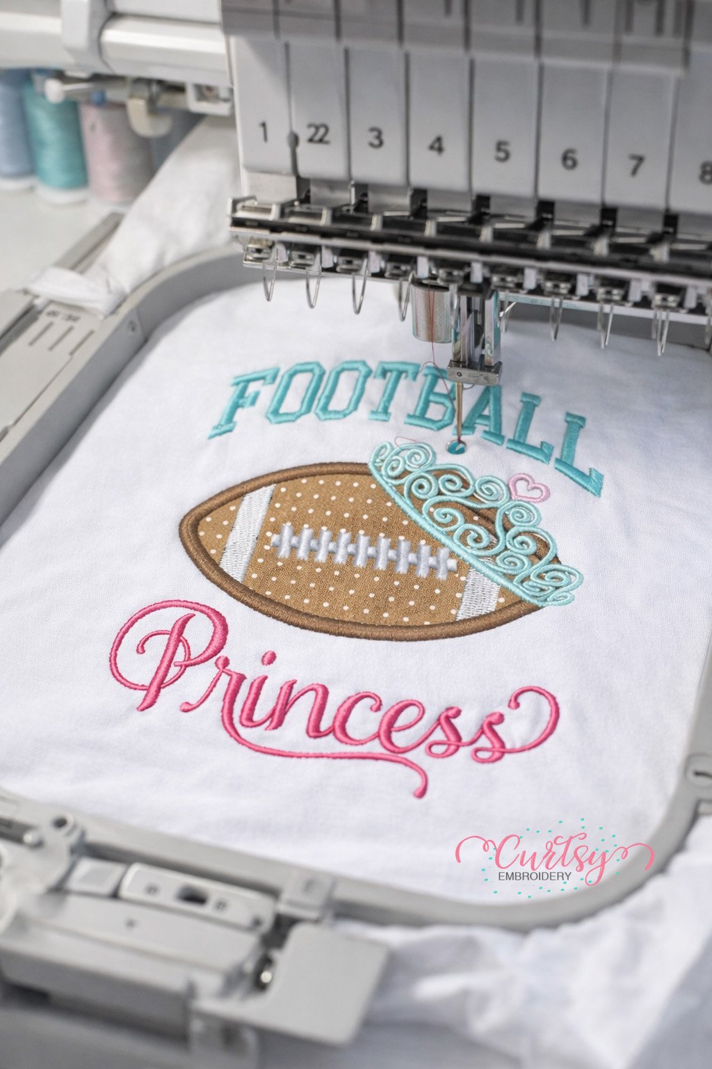Football Princess Applique Design _ Logo 3