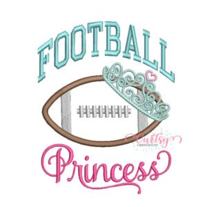 Football Princess Applique Design