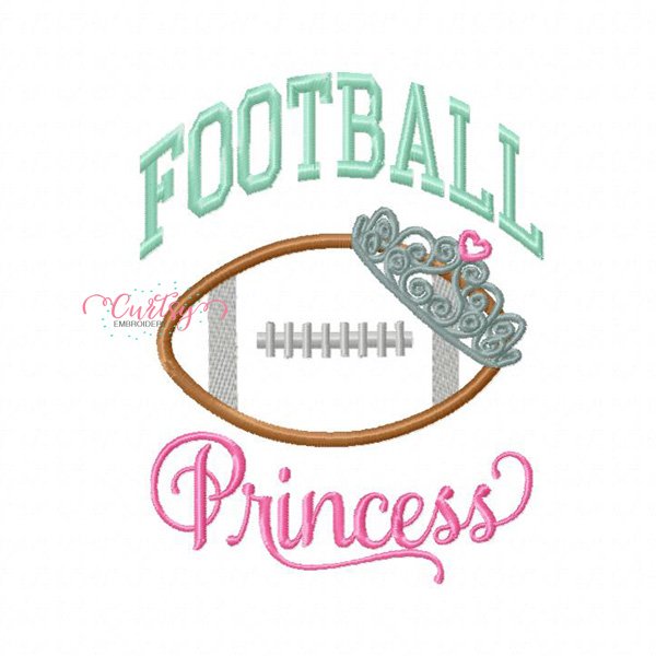 Football Princess Applique Design Football Princess Applique Design
