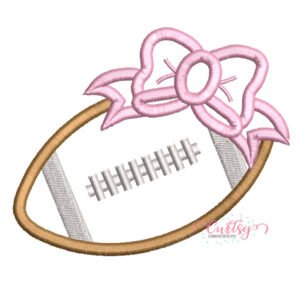 Football with Bow Applique Design