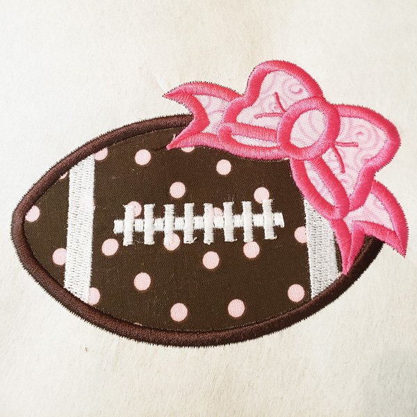 Football with Bow Applique Picture 2