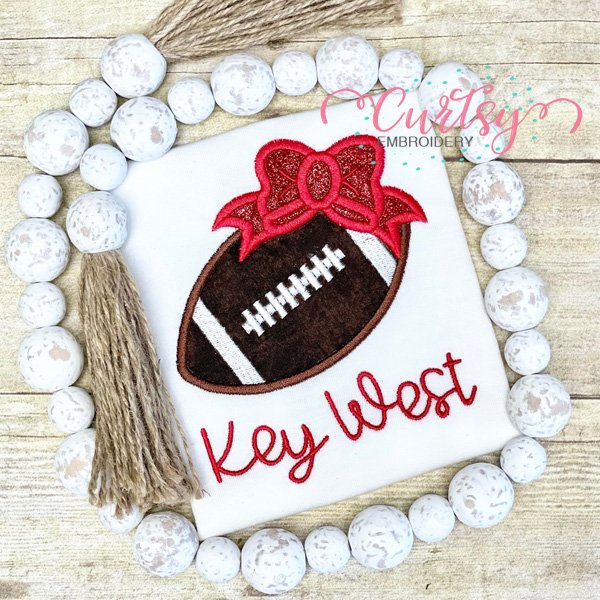 Football with Bow Applique Picture 3