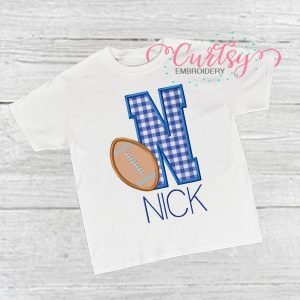 N Football Applique Design