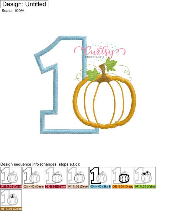 1 Pumpkin Applique MAP