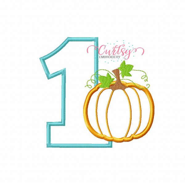 1st Birthday Pumpkin Appique Design